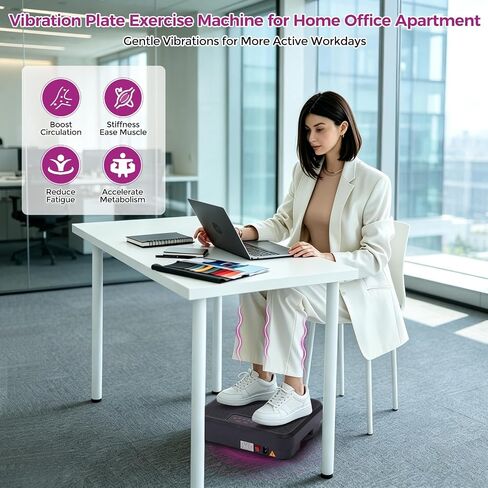 Vibration Plate Exercise Machine, 400LBS Vibrating Plate for Lymphatic Drainage with 999 Speeds, Vibration Plate Machine with Resistance Bands, Mini Lymphatic Drainage Massager for Home Exercising in Kuwait