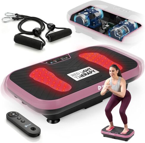 لوحة الاهتزاز Lifepro VibraRed مع العلاج بالضوء الأحمر - 50 مصباح LED للضوء الأحمر، 99 سرعة ونطاق مقاومة منصة اهتزازية - لوحة اهتزاز متأرجحة للتصريف اللمفاوي in Kuwait