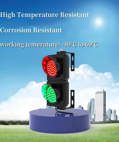 2 مصباح إشارة مرور LED باللون الأحمر/الأخضر، إشارة مرور للأماكن الداخلية والخارجية، مصباح إشارة صناعي للجدار مع زر التحكم، التوصيل والتشغيل in Kuwait