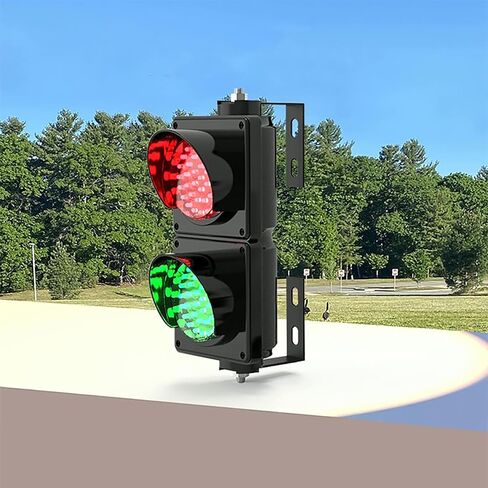 2 مصباح إشارة مرور LED باللون الأحمر/الأخضر، إشارة مرور للأماكن الداخلية والخارجية، مصباح إشارة صناعي للجدار مع زر التحكم، التوصيل والتشغيل in Kuwait