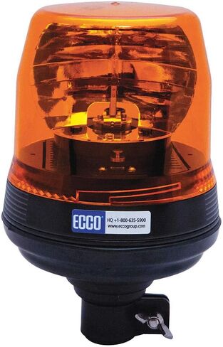 Ecco Safety Group 5810a منارة دوارة: ملف تعريف منخفض، 12 فولت تيار مستمر، 160 إطارًا في الدقيقة، حامل عمود مرن Din، كهرماني in Kuwait