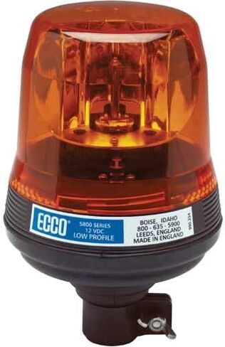 Ecco Safety Group 5810a منارة دوارة: ملف تعريف منخفض، 12 فولت تيار مستمر، 160 إطارًا في الدقيقة، حامل عمود مرن Din، كهرماني in Kuwait