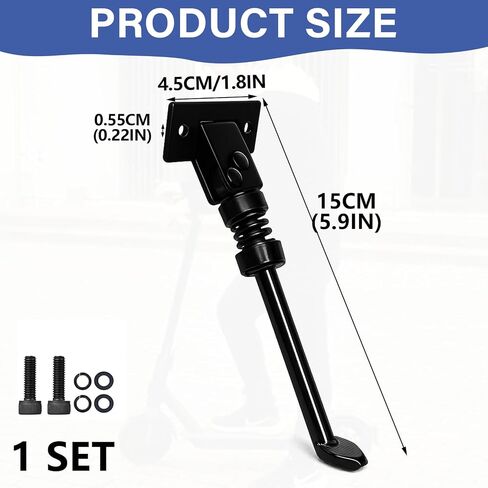 Scooter Kickstand, Durable Aluminium Electric Scooter Kickstand Replacement, Parking Stand Support with Mounting Screws and Washers, 150mm Length, Compatible with Gotrax GXL V2 Only in Kuwait