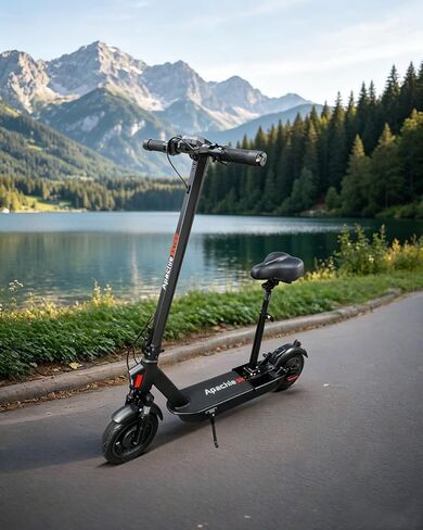 KALLAK Electric Scooter Seat Suitable Only for Curved Edge Deck from 5" - 7" Width, Shockproof, Foldable, Adjustable Height Comfortable Seat, Adult Padded Saddle, Electric Scooter Accessory in Kuwait