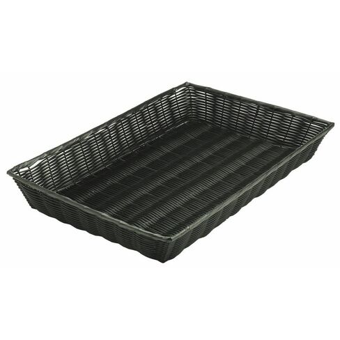 Basket Black Wicker - 26" L x 18" W x 4" H in Kuwait
