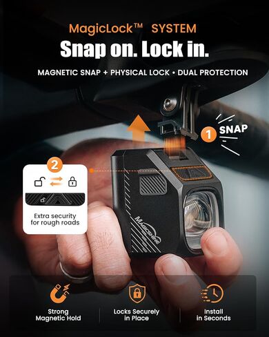 مصباح دراجة Magicshine EVO 1700 PRO، مصباح أمامي أمامي 1700 لومن مع حامل مغناطيسي MagicLock وجهاز تحكم عن بعد، قابل لإعادة الشحن عبر USB-C، وقت تشغيل 14 ساعة، مقاوم للماء IPX6، شعاع منخفض/عالي لركاب الطريق MTB in Kuwait