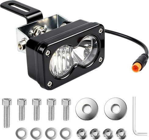 مجموعة مصابيح أمامية عالمية ذات 3 دبابيس لدراجة Ridstar Q20 Ebike، 20W 6000-6500K إضاءة LED فائقة السطوع، متوافقة مع الدراجات الكهربائية والدراجات النارية ATV، التوصيل والتشغيل 12V-60V مقاومة للماء باللون الأبيض in Kuwait