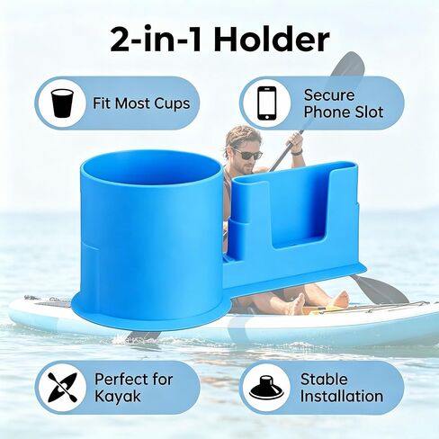 Paddle Board Cup Holder Universal Paddle Board Accessories Blue | sup cup holder，sup accessories for paddle board，paddle board drink holder in Kuwait