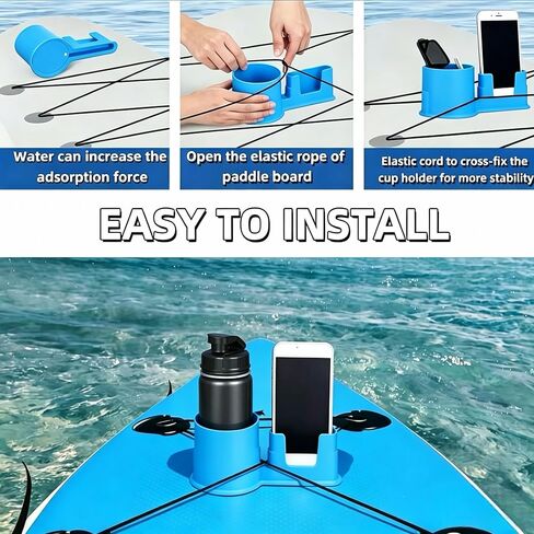 Paddle Board Cup Holder Universal Paddle Board Accessories Blue | sup cup holder，sup accessories for paddle board，paddle board drink holder in Kuwait