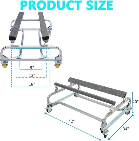 1300 LBS Capacity Watercraft PWC Dolly Boat Jet Ski Stand Storage Trailer Watercraft Cart Watercraft Dolly PWC Dock Slipway Cart Adjustable Bunks W/ 4 Casters in Kuwait