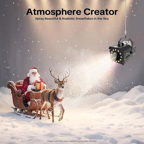 3-In-1 LED Snowflake Machine With RGB Lights, Remote Control DMX Snow Machine 1500W, LED Snow Maker Machine With Wireless Timer For Stage DJ Party Wedding Christmas Indoor Outdoor in Kuwait