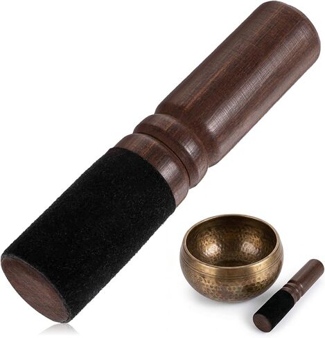 Tibetan Singing Bowl Mallet, Leather Wrapped, Wood Meditation Mallet Sound Bowl Stick for Meditation Yoga Relaxation Gifts in Kuwait