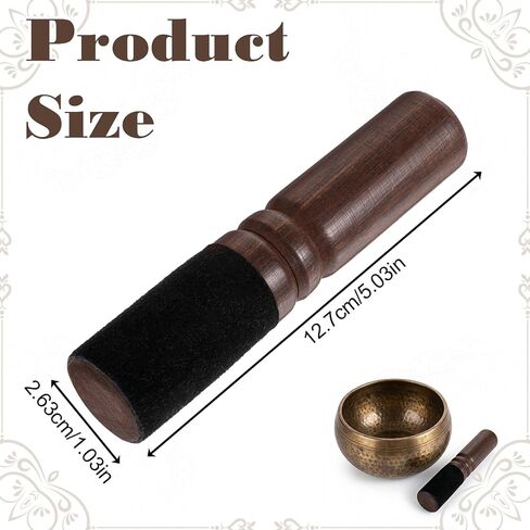 Tibetan Singing Bowl Mallet, Leather Wrapped, Wood Meditation Mallet Sound Bowl Stick for Meditation Yoga Relaxation Gifts in Kuwait