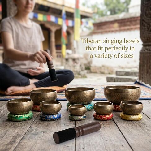 Tibetan Singing Bowl Mallet, Leather Wrapped, Wood Meditation Mallet Sound Bowl Stick for Meditation Yoga Relaxation Gifts in Kuwait
