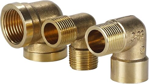 TPV-1/8 "1/4" 3/8 "1/2" 3/4 "ذكر/أنثى موضوع النحاس تركيب الزاوية اليمنى الكوع اقتران موصل 1 قطعة (M-M DN20) in Kuwait
