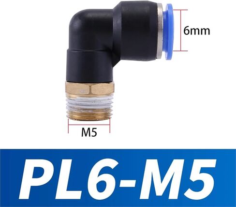 PL المقابس 4 مللي متر-12 مللي متر خرطوم أنبوب 1/4 "1/8" 3/8 "1/2" ذكر الموضوع هوائي سريع الكوع تركيب قطعة توصيل 1 قطعة (PL6-M5) in Kuwait