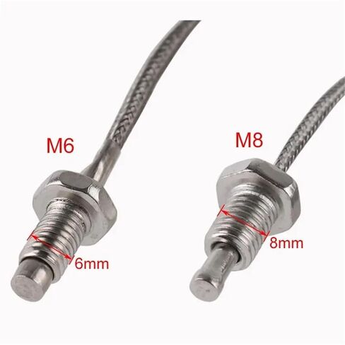 M6 * 1.25 K/E/J نوع مسمار ملولب الحرارية المقاومة الحرارية 1-5 متر 0-800 درجة مئوية استشعار درجة الحرارة 1 قطعة (5 متر TPYE K M6x1.25) in Kuwait