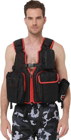 Fly Fishing Vest Reinforced Oxford Fabric Pearl Cotton Padding for Stream Casting River Wading Freshwater Angling in Kuwait