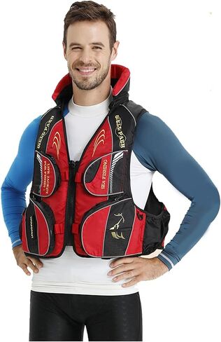 سترة صيد الذبابة بتصميم خصر مرن لتخزين متعدد الجيوب لأنشطة الصيد في الهواء الطلق من River Stream Trout Kayak in Kuwait