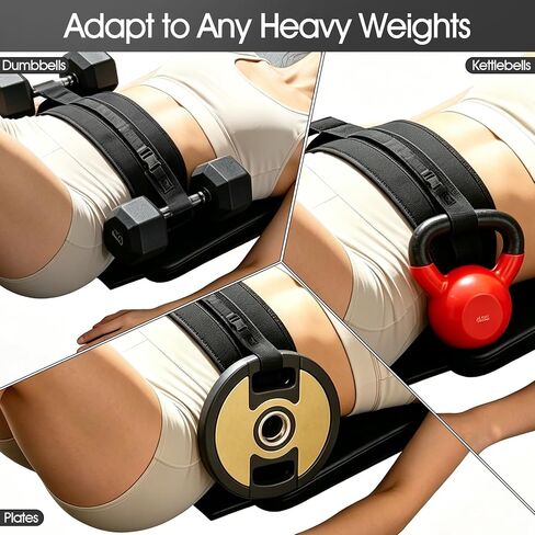Hip Thrust Belt for Dumbbells & Weights, Non-slip Booty Belt with Padding for Enhanced Comfort, Secure Locking, Adjustable Length for Squats, Glute Bridges, And Home Gym Workouts in Kuwait