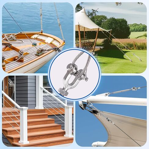 1/4" Stainless Steel Turnbuckle for Cables Wire, Rope Tension, Shade Sail, Zipline, Clothesline, Chain, Adjustable 4-Pack M6 Marine Jaw and Jaw Turnbuckles Pipe Style Closed Body Design in Kuwait