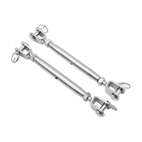 2 Pcs M8 5/16" 304 Stainless Steel Turnbuckles, 2100 lbs Working Load Limit Jaw and Jaw Turnbuckle, Turnbuckles Hook for Cables Wire Tensioner for Shade Sail Yard Zipline in Kuwait