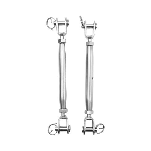 2 Pcs M8 5/16" 304 Stainless Steel Turnbuckles, 2100 lbs Working Load Limit Jaw and Jaw Turnbuckle, Turnbuckles Hook for Cables Wire Tensioner for Shade Sail Yard Zipline in Kuwait