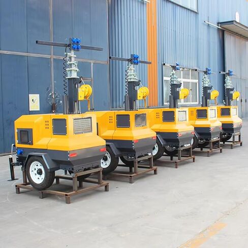 Rugged Mobile Hydraulic Light Tower Hydraulic Telescopic Light Tower for Mining and Industrial Sites High Stability Trailer Mounted System for Construction Crews in Kuwait