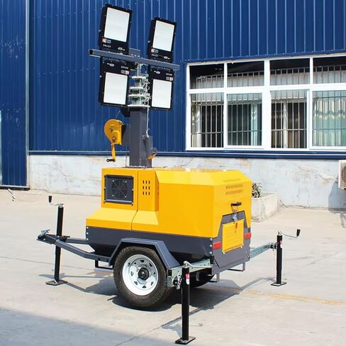 Rugged Mobile Hydraulic Light Tower Hydraulic Telescopic Light Tower for Mining and Industrial Sites High Stability Trailer Mounted System for Construction Crews in Kuwait