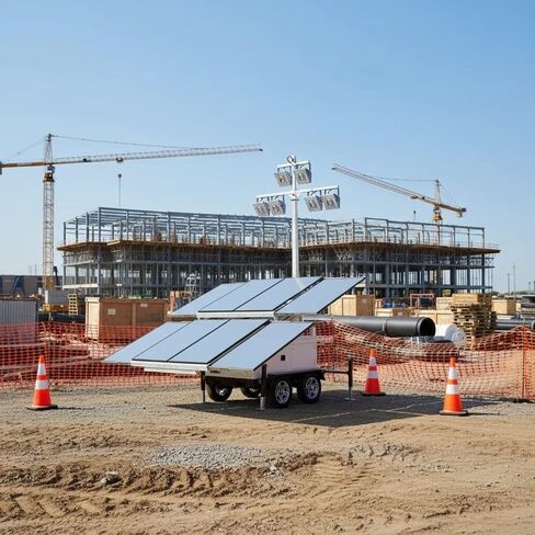 Commercial Solar Light Tower Portable Solar Led Lighting All-Terrain Dual Axle Solar Light Trailer for Sports Events and Parking Lots High Efficiency LED Lighting System in Kuwait