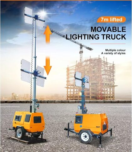 Commercial Solar Light Tower Portable Solar Led Lighting All-Terrain Dual Axle Solar Light Trailer for Sports Events and Parking Lots High Efficiency LED Lighting System in Kuwait
