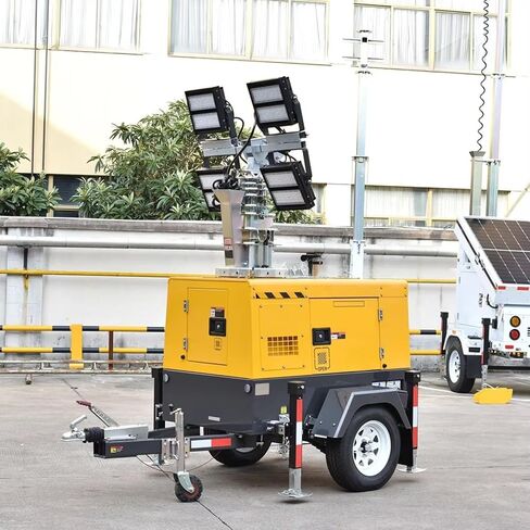 Industrial Mobile Hydraulic Lighting Tower Automatic Lifting Light Tower for Infrastructure Projects and Emergency Lighting Durable Trailer System for Professionals in Kuwait