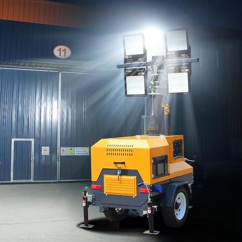 Industrial Mobile Hydraulic Lighting Tower Automatic Lifting Light Tower for Infrastructure Projects and Emergency Lighting Durable Trailer System for Professionals in Kuwait