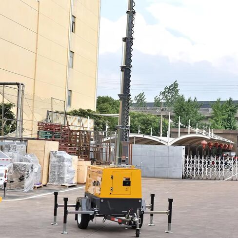 Industrial Mobile Hydraulic Lighting Tower Automatic Lifting Light Tower for Infrastructure Projects and Emergency Lighting Durable Trailer System for Professionals in Kuwait