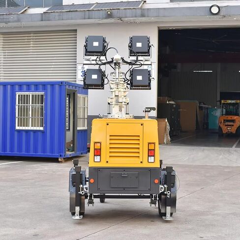 Industrial Mobile Hydraulic Lighting Tower Automatic Lifting Light Tower for Infrastructure Projects and Emergency Lighting Durable Trailer System for Professionals in Kuwait