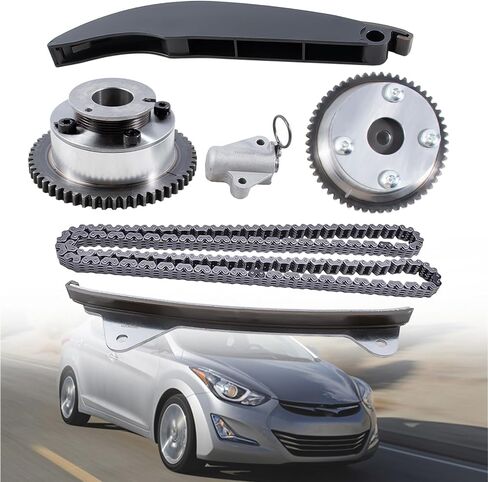 Engine Timing Chain Kit w/VVT Camshaft Gear Sprocket Compatible with 14-20 Hyundai Tucson Elantra Kia Soul Forte Cerato Forte5 2.0 Replace 243212E010 24320-2E000 243212-E010 in Saudi Arabia