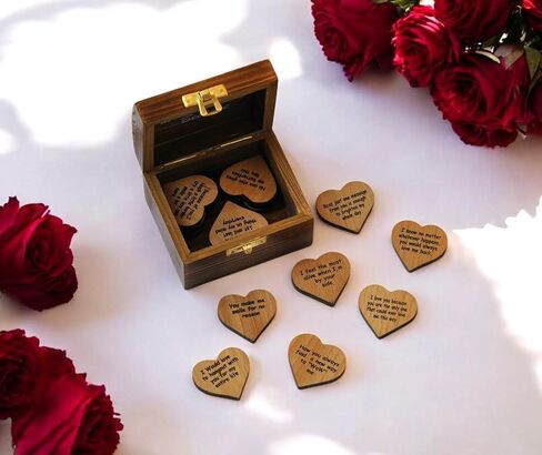 هدايا I love you for her him, 15 قلب مع اقتباسات حب جميلة مطبوعة على قلوب خشبية، طريقة فريدة لقول "I LOVE YOU"، للزوجة/الفتاة الصديقة/الزوج/الصديق، هدية الذكرى السنوية وعيد الحب in Kuwait