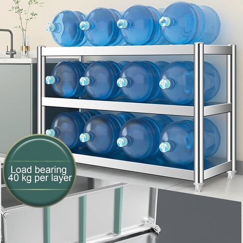Stainless Steel Shelf 3 Tier Kitchen Industrial Workbench Heavy Duty Shelf Prep Table Adjustable Height Work Table(70x30x80cm/27.5x11.8x31.5) in Kuwait
