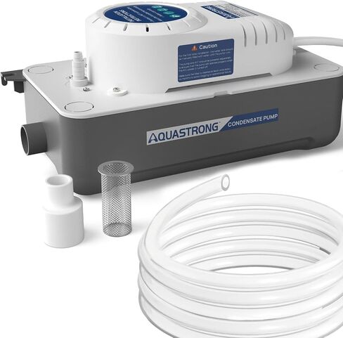 مضخة مكثفة Aquastrong 1/38HP HAVC مع أنبوب، 85 جالون، 115 فولت/230 فولت، مفتاح أمان تلقائي، إزالة مكثفات التيار المتردد لمكيف الهواء، الفرن، مزيل الرطوبة، سلك طاقة 3.3 بوصة in Kuwait