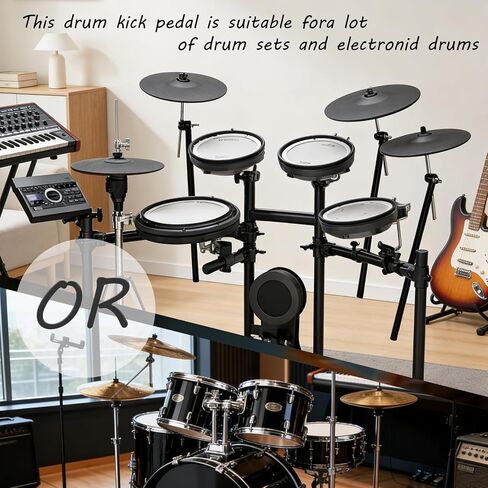 Bass Drum Pedal, Double Chain Kick Pedal for Drums (AQ-BDP-ST) | Double Chain Kick Drum Pedal with Smooth Response, Stable Base and Adjustable Control for Bass Drum and Drum Set Performance. in Kuwait