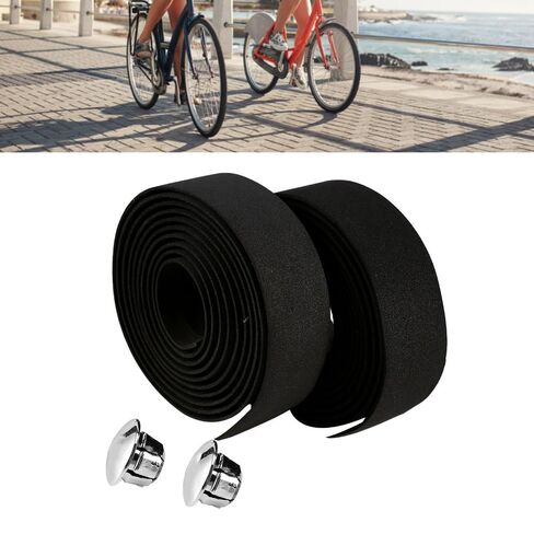 2 Sets Bike Handlebar Tape – Anti-Slip EVA Cycling Grip Wrap with End Plugs, Shock-Absorbing Rubber Sponge for Road, Gravel & Mountain Bike Drop Bars in Kuwait