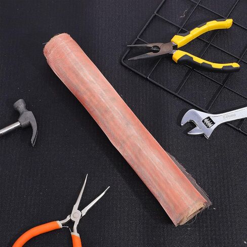 لفة شبكية نحاسية مقاس 12 بوصة × 10 أقدام، 99.9% من النحاس النقي، 40 شبكة نحاسية لمشاريع DIY، شاشة تصفية كثيفة، حماية نافذة الحرف اليدوية المنسوجة، سهلة القطع ومتينة in Kuwait