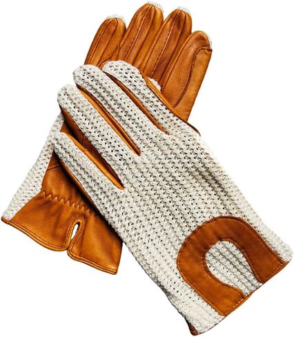 Harssidanzar Mens Crochet Leather Equestrian Gloves，Horse Riding Gloves for Men，DM302 in Kuwait
