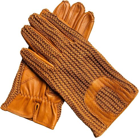 Harssidanzar Mens Crochet Leather Equestrian Gloves，Horse Riding Gloves for Men，DM302 in Kuwait