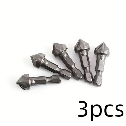 3 قطعة 1/2 عرقوب سداسية خمسة شفرة غاطسة الحفر 12.5 مللي متر النجارة ثقب فتاحة بقعة Facer Deburring مجموعة لقمة مثقاب in Kuwait