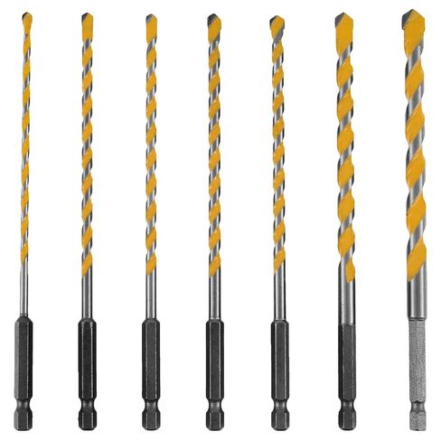 7Pcs Concrete Drill Bit Set Multi-Purpose Masonry Drill Bits Set Carbide Hex Shank Drill Bit Set Rustproof Wear Resistant Concrete Drill Bit for Glass Brick Plastic Cement Tile in Kuwait
