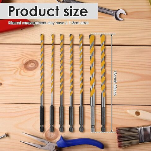 7Pcs Concrete Drill Bit Set Multi-Purpose Masonry Drill Bits Set Carbide Hex Shank Drill Bit Set Rustproof Wear Resistant Concrete Drill Bit for Glass Brick Plastic Cement Tile in Kuwait