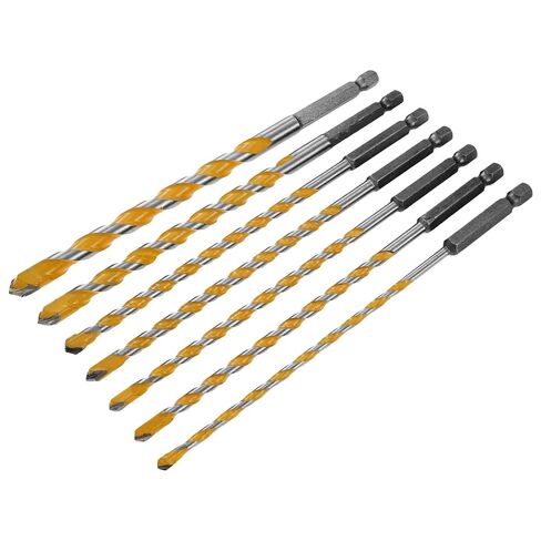 7Pcs Concrete Drill Bit Set Multi-Purpose Masonry Drill Bits Set Carbide Hex Shank Drill Bit Set Rustproof Wear Resistant Concrete Drill Bit for Glass Brick Plastic Cement Tile in Kuwait