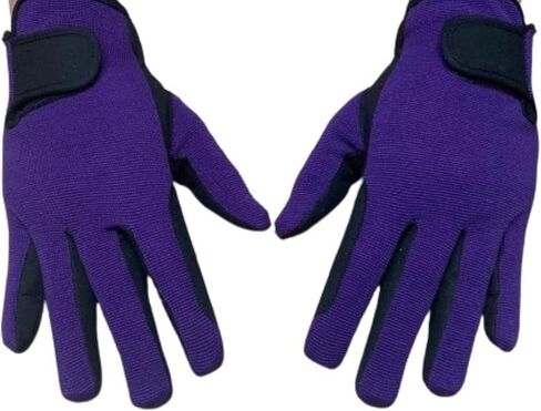 Ladies Equestrian Gloves All Sports Outdoor Sports Gloves Horse Riding (Purple, Large) in Kuwait
