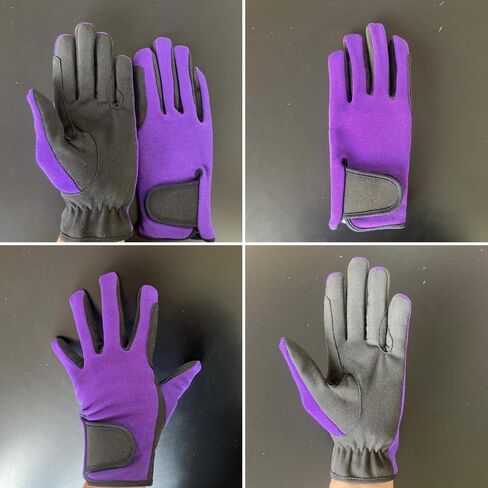 Ladies Equestrian Gloves All Sports Outdoor Sports Gloves Horse Riding (Purple, Large) in Kuwait